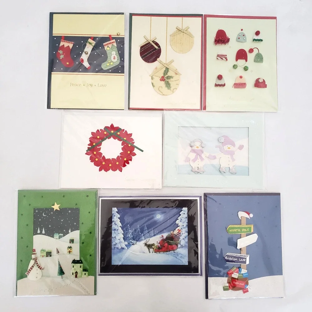 Box of 26 Burgoyne Elegant Hand Crafted Holiday Cards Matching Envelopes SEALED